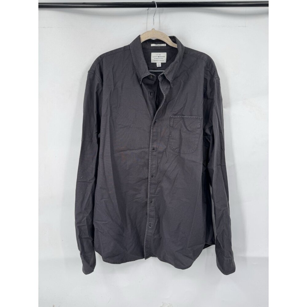 Lucky Brand Men's Casual Button Down Shirt - Dark Gray